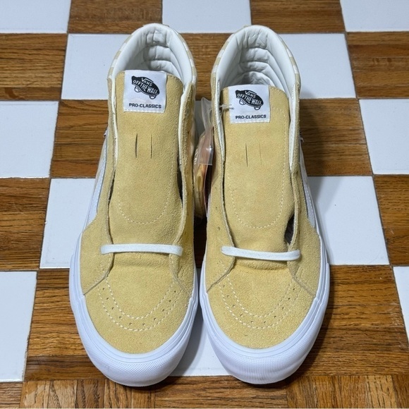 Vans Sk8-Hi Pro‎ Checkerboard Pale Banana Suede Sneakers Size 11.5 Men - Picture 2 of 9